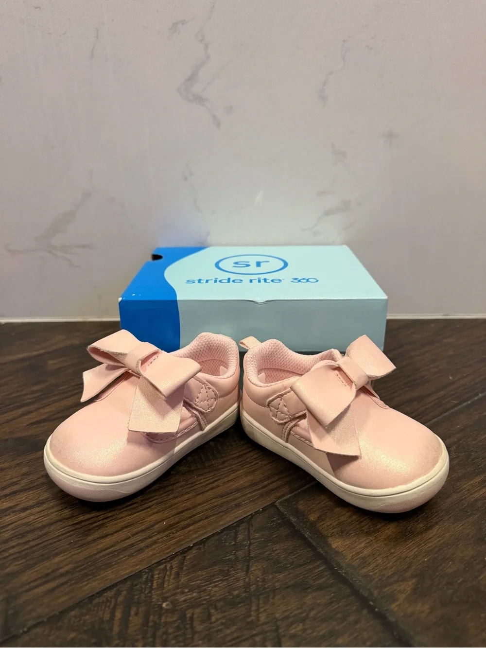 Stride rite 360 Kamila Mary Jane pink shimmer bow shoes TGO20710 baby girls